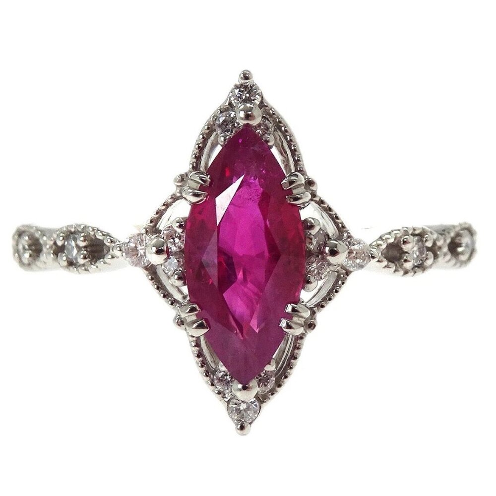 Ring Pt900 Ruby Diamond #51 Jewelry 135361